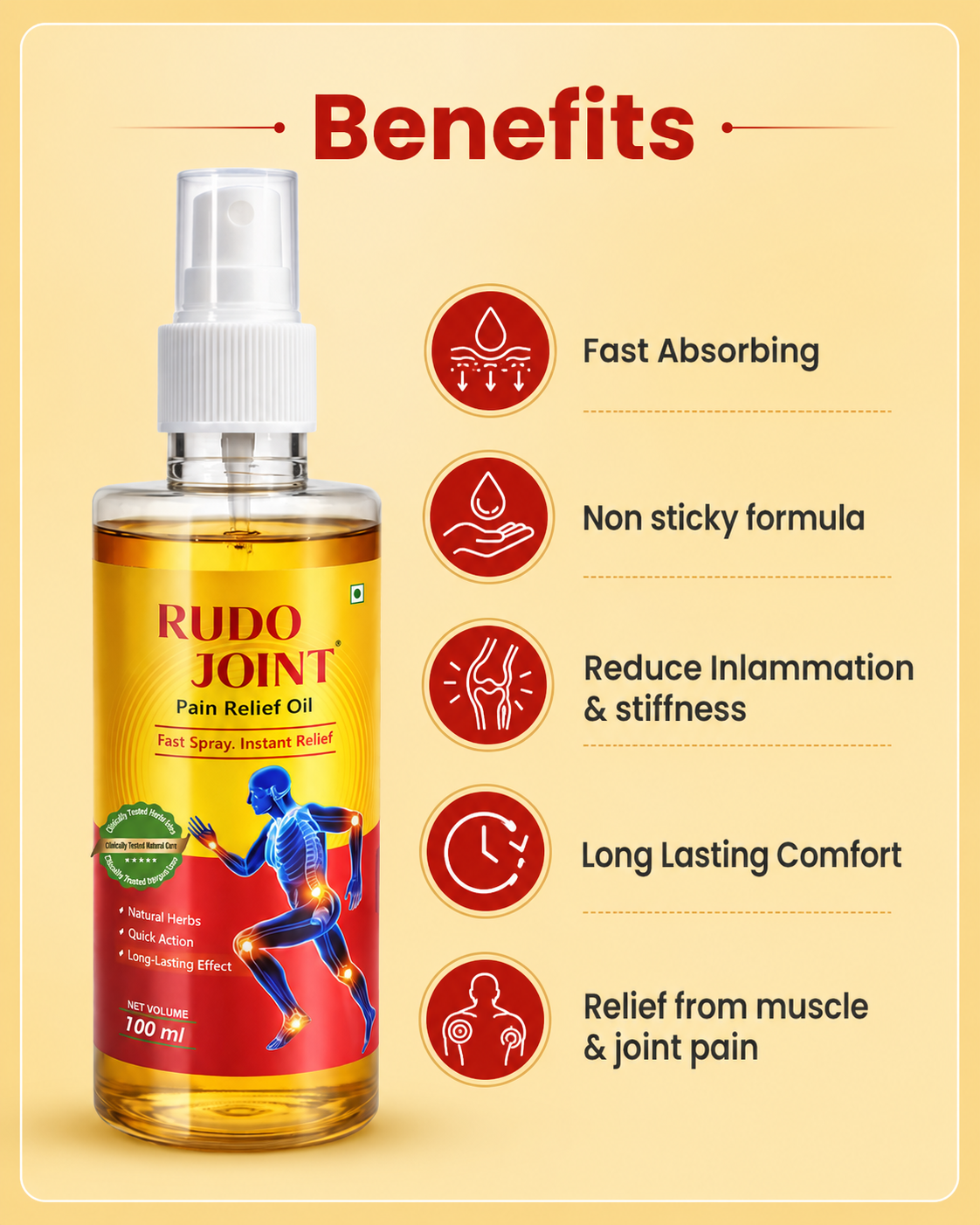 Ayurvedic Pain Relief Oil | Rudojoint Pain Relief Oil - India